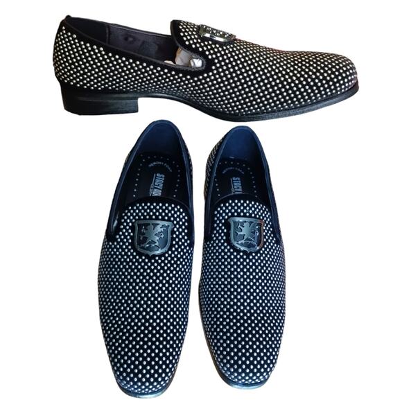 Stacy Adams Mens Dress Shoes Size 9 Swagger Black Silver Goth Glam main image 5